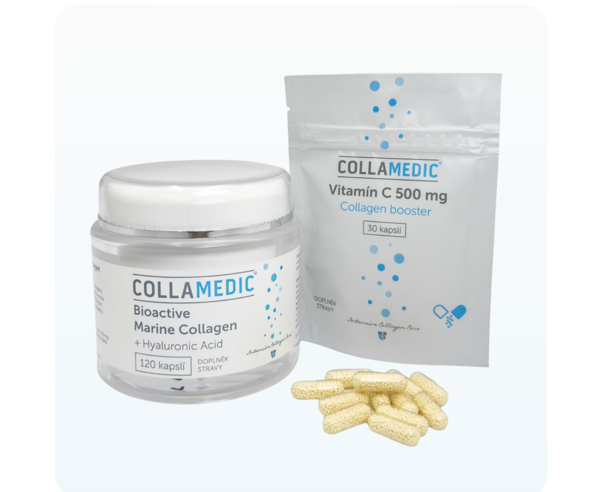 COLLAMEDIC kolagen kapsle s kyselinou hyaluronovou dóza COLLAMEDIC kolagen kapsle s kyselinou hyaluronovou dóza