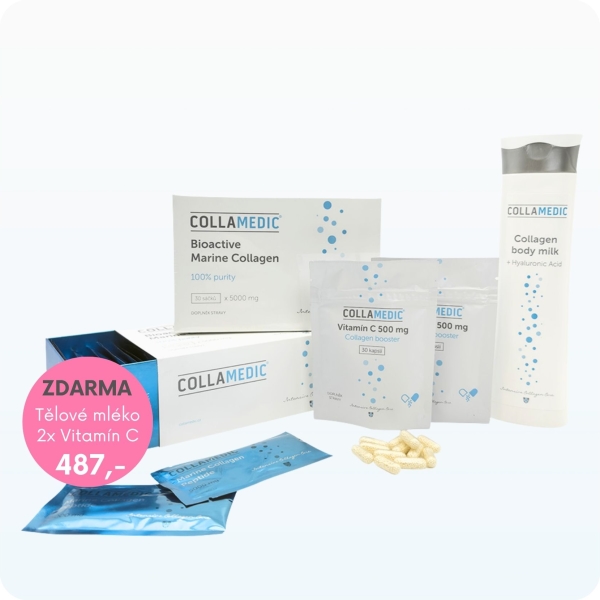 Bioaktivní mořský kolagenový prášek Collamedic (2 ks) + Tělové mléko ZDARMA akční sada (1)