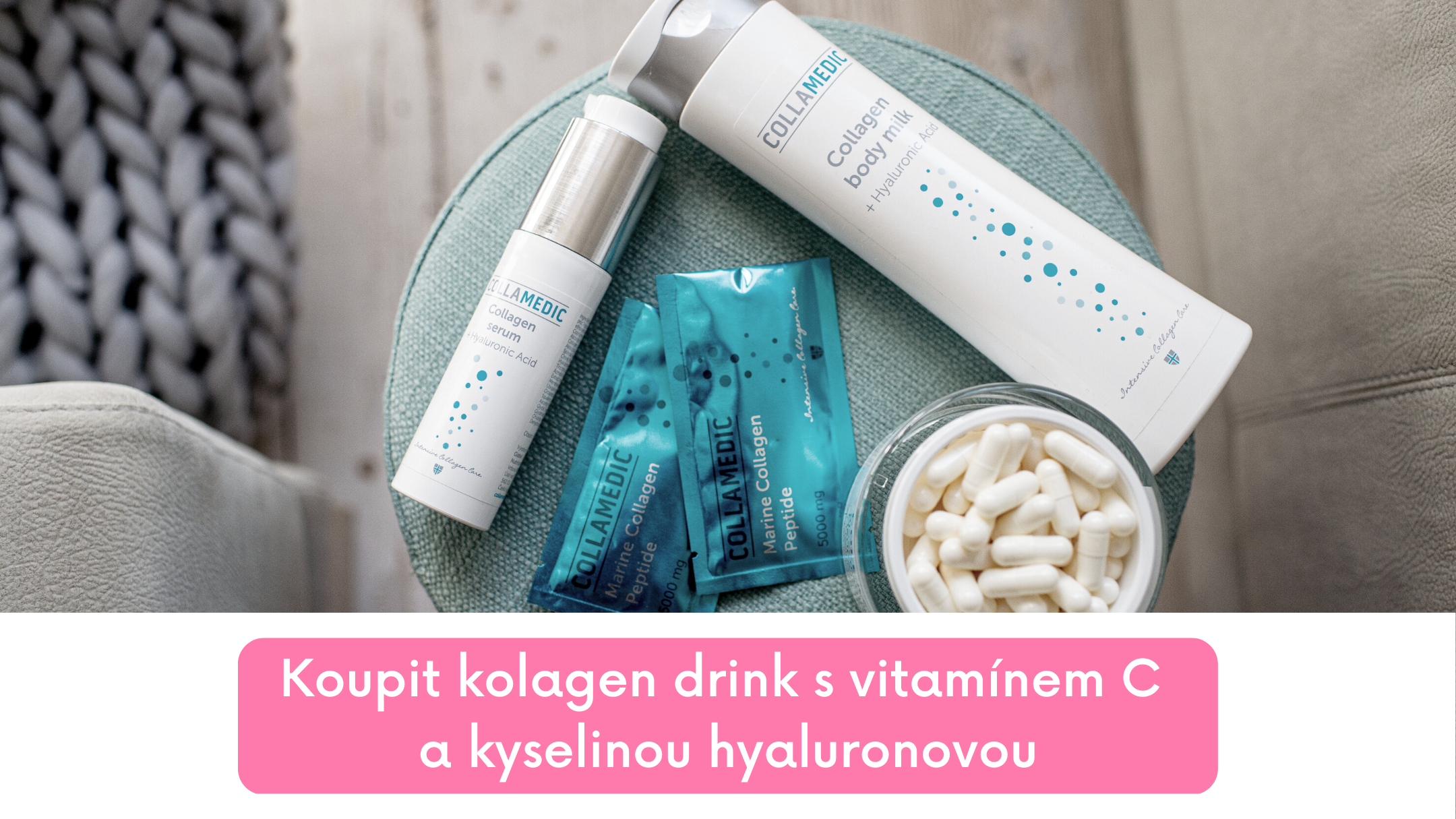 Collamedic kolagen drink, kyselina hyaluronová a sérum