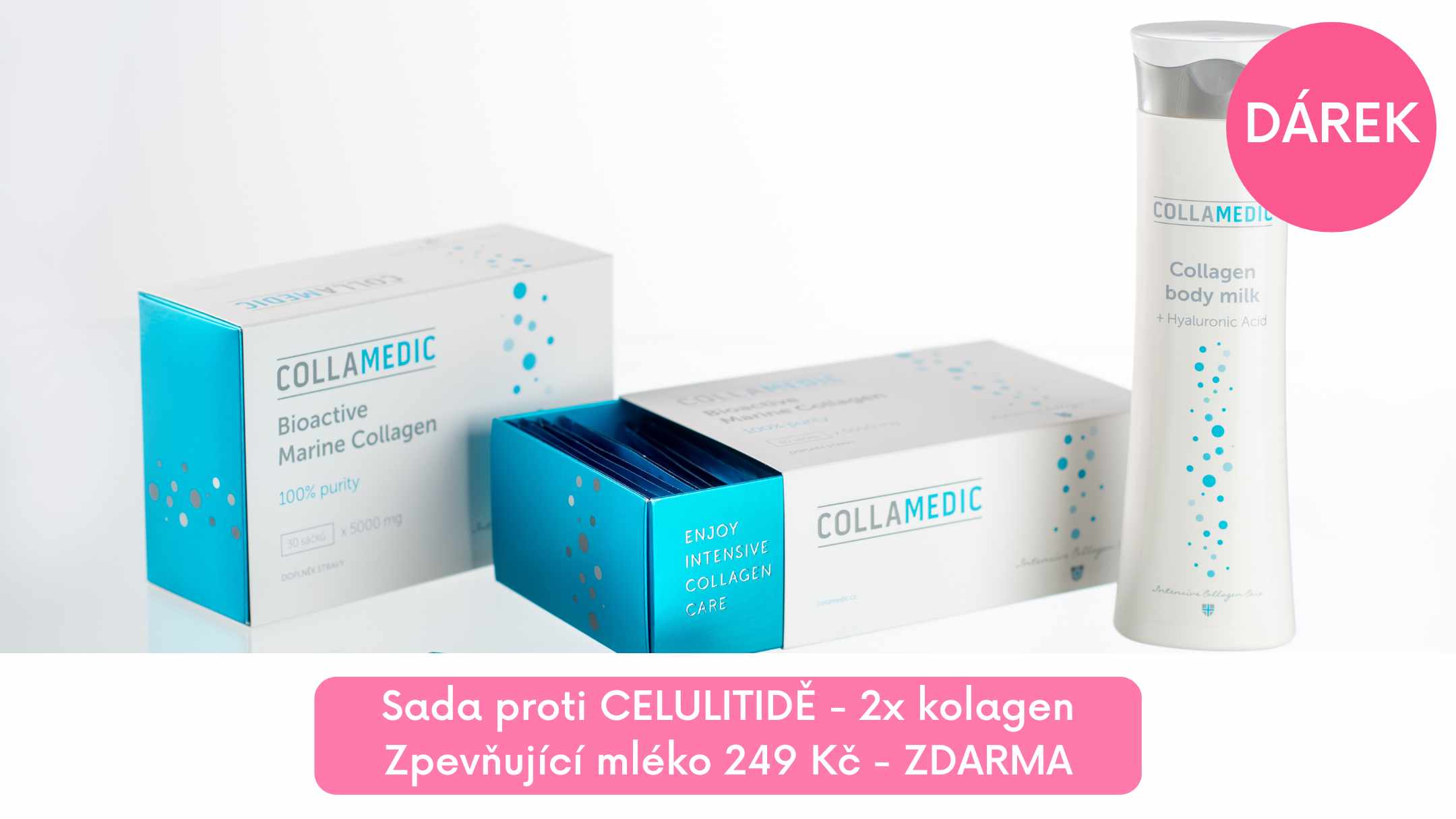 Collagen drink sada - bioaktivní mořský kolagen na celulitidu + dárek