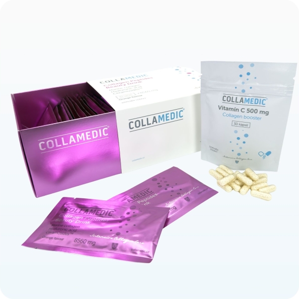 COLLAMEDIC collagen peptides beauty drink s kyselinou hyaluronovou a ceramidy 8560 mg – 30 sáčků