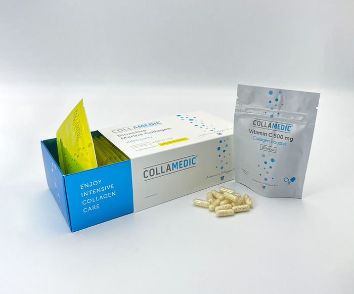 Collamedic Collagen drink s citronovou příchutí 5000 mg + vitamín C zdarma Collamedic Collagen drink s citronovou příchutí 5000 mg + vitamín C zdarma