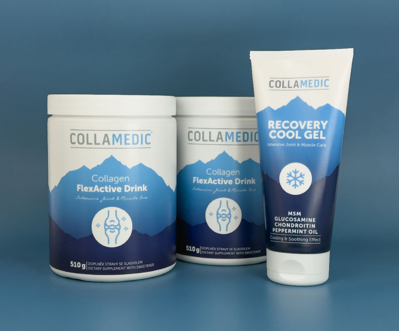 Collamedic FlexActive drink - kolagen nápoj na klouby s dárkem - chladivým gelem ZDARMA