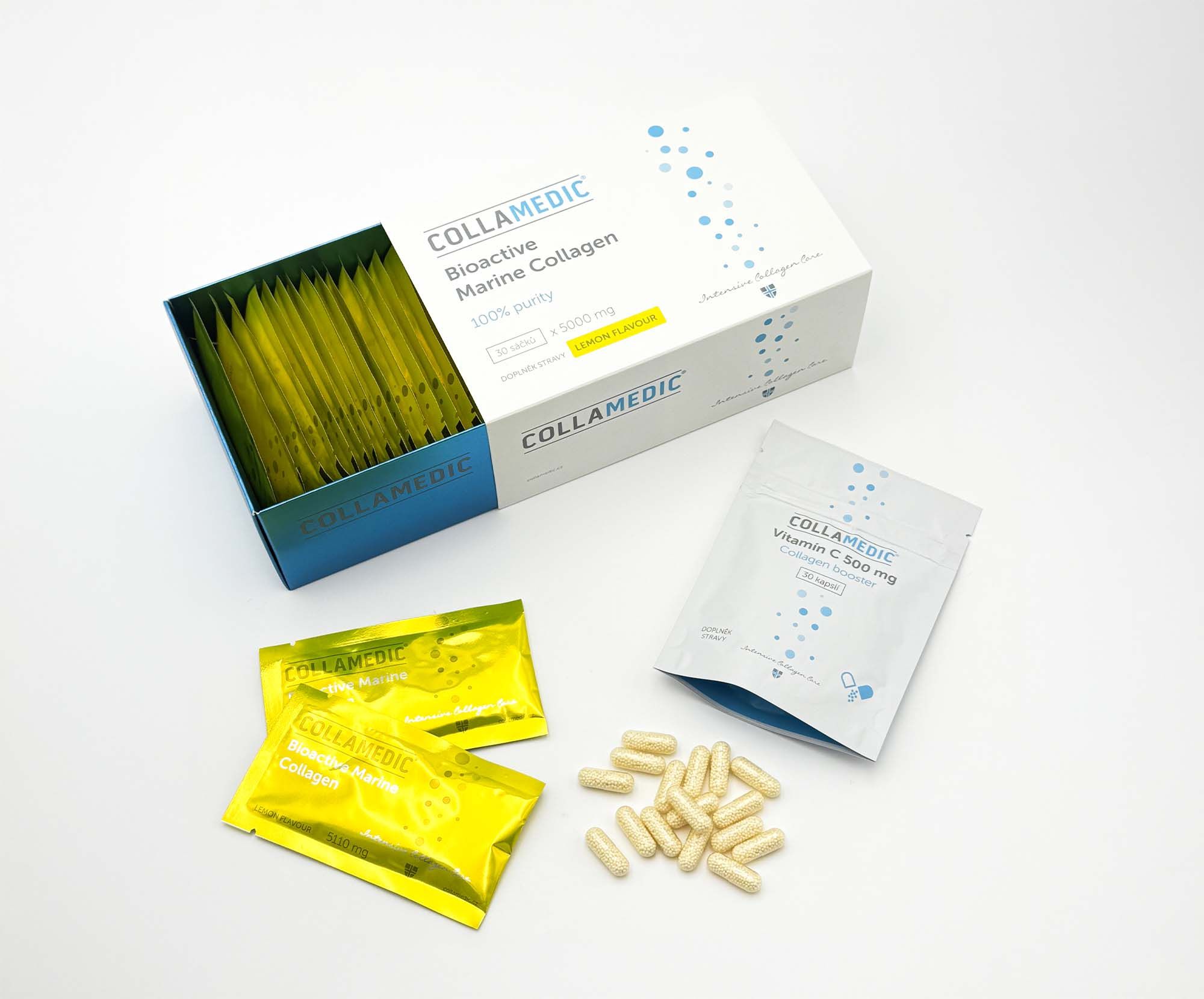 Collamedic kollagen drink s citronovou příchutí - mořský kolagen (2) Collamedic kollagen drink s citronovou příchutí - mořský kolagen (2)